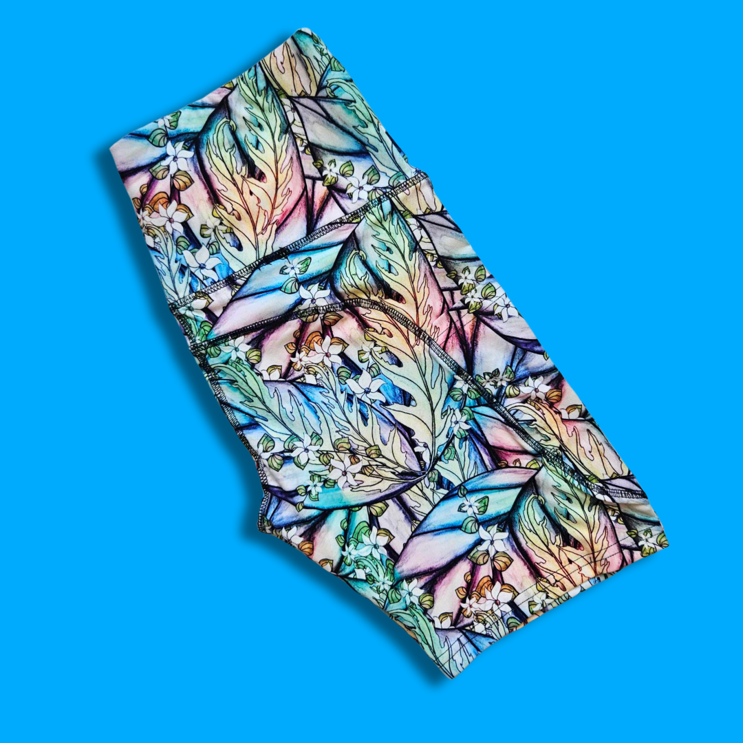 Rainbow Leaves Bike Shorts