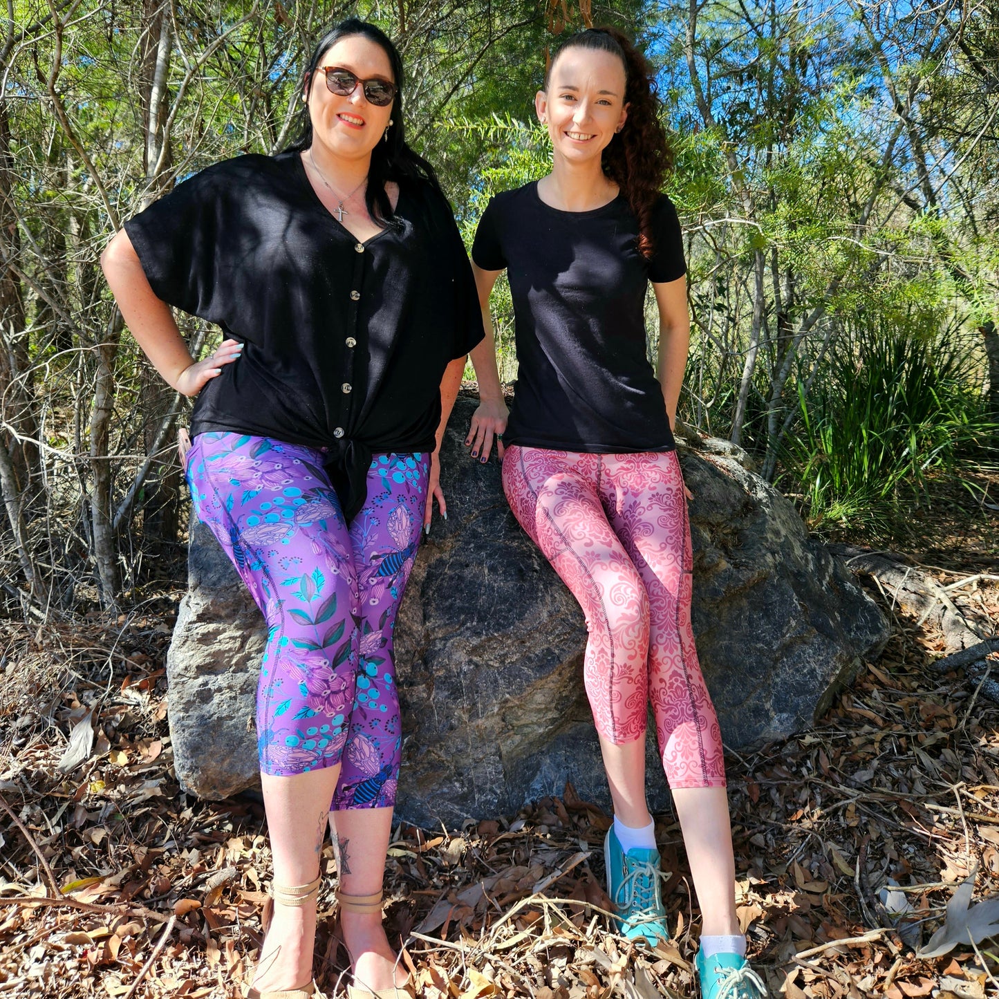 Pink Filigree Pocket Leggings