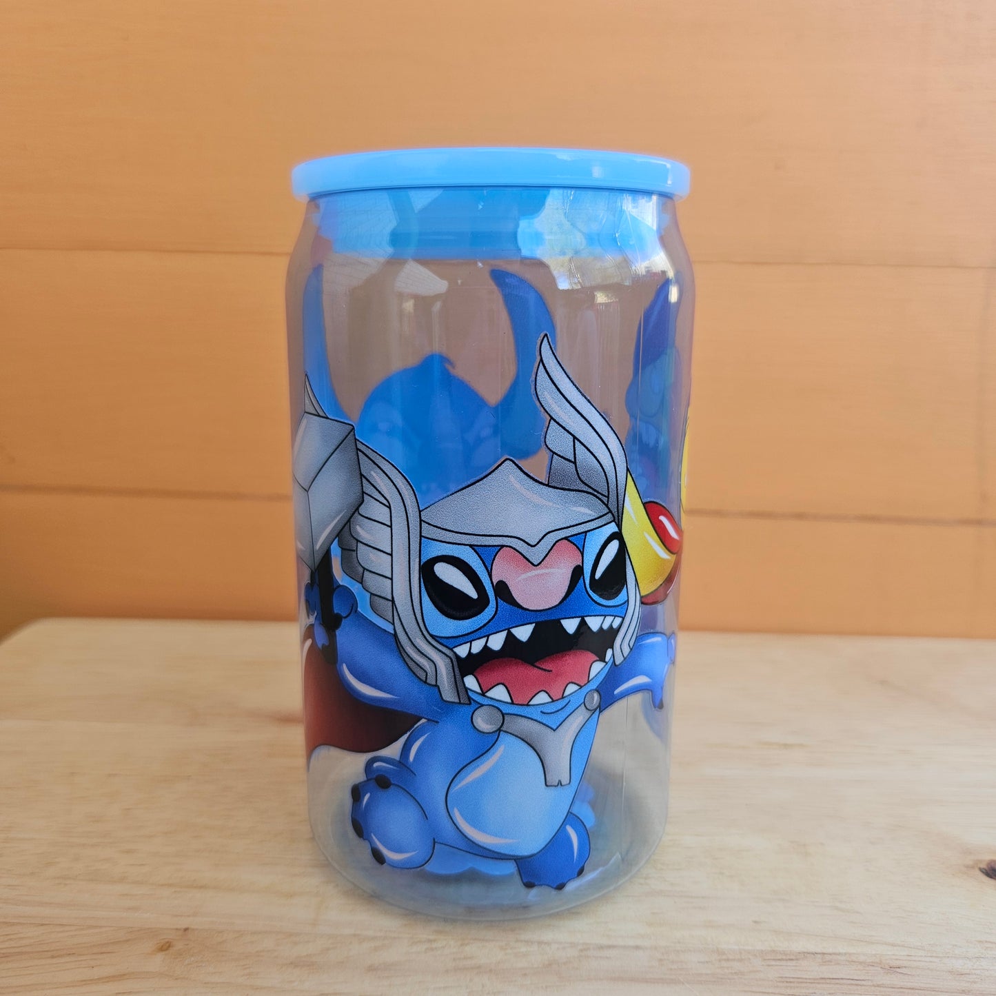 Avengers Stitch Blue Plastic Tumbler