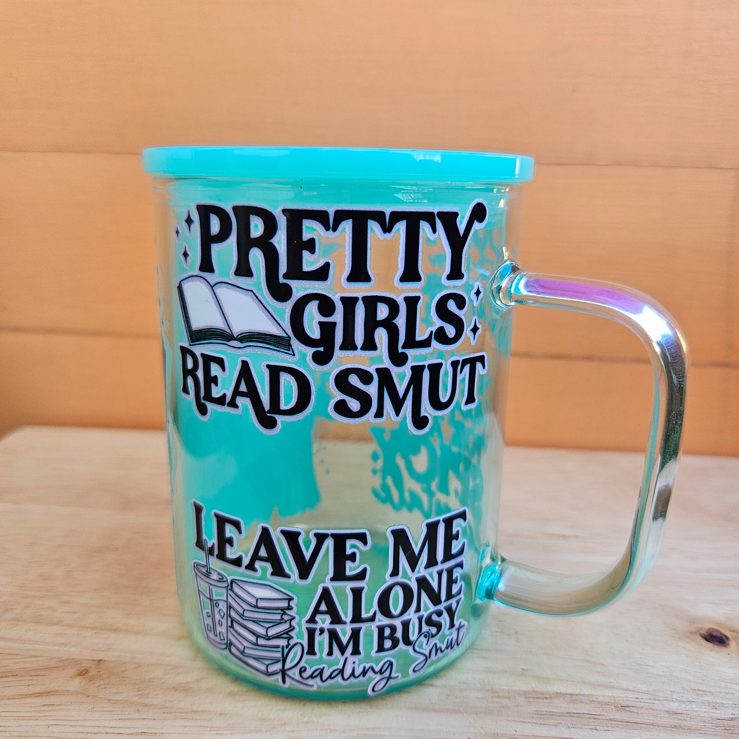 Cliterature Green Ombre Glass Mug - 16oz