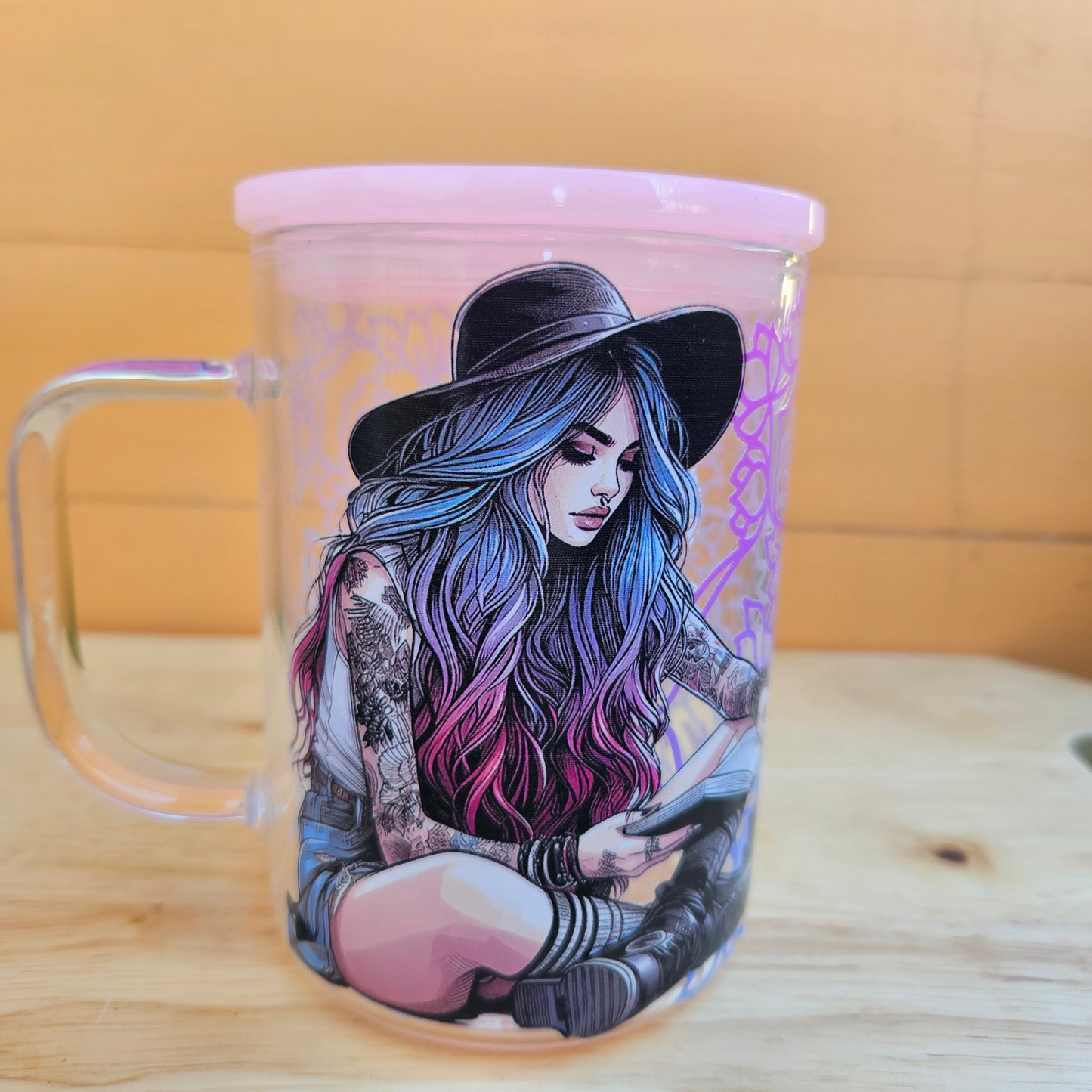 Reading Smut Pink Ombre Glass Mug - 16oz