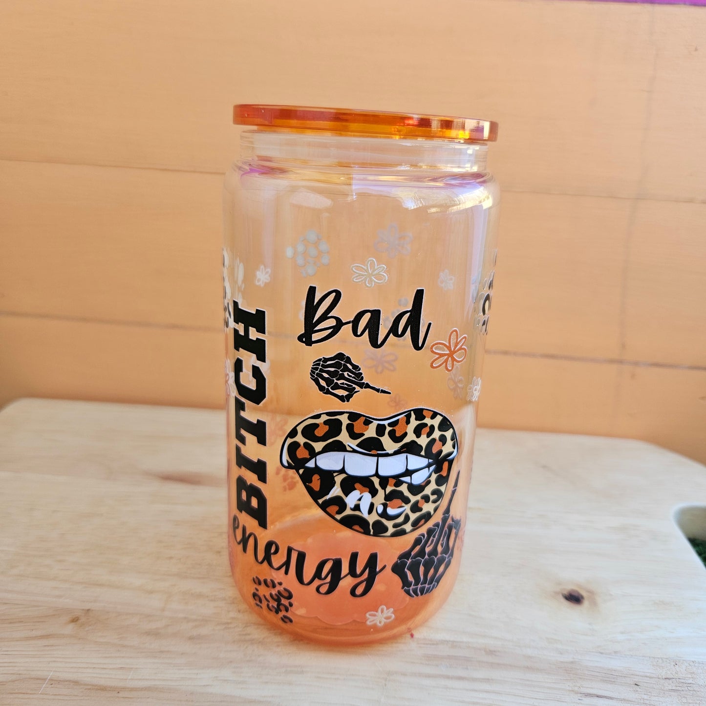Bad B*tch Energy Yellow Ombre Glass Tumbler - 16oz
