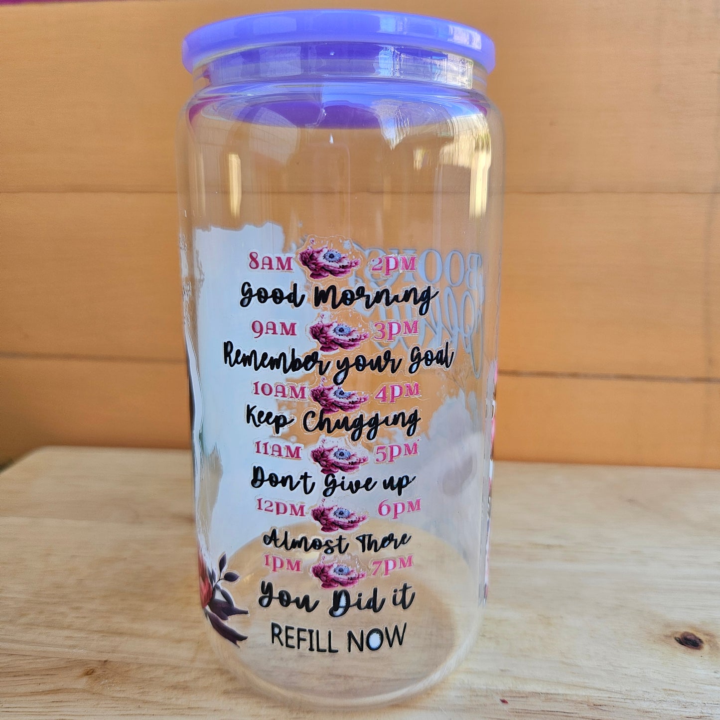 Books & Coffee Clear Glass Tumbler - 16oz