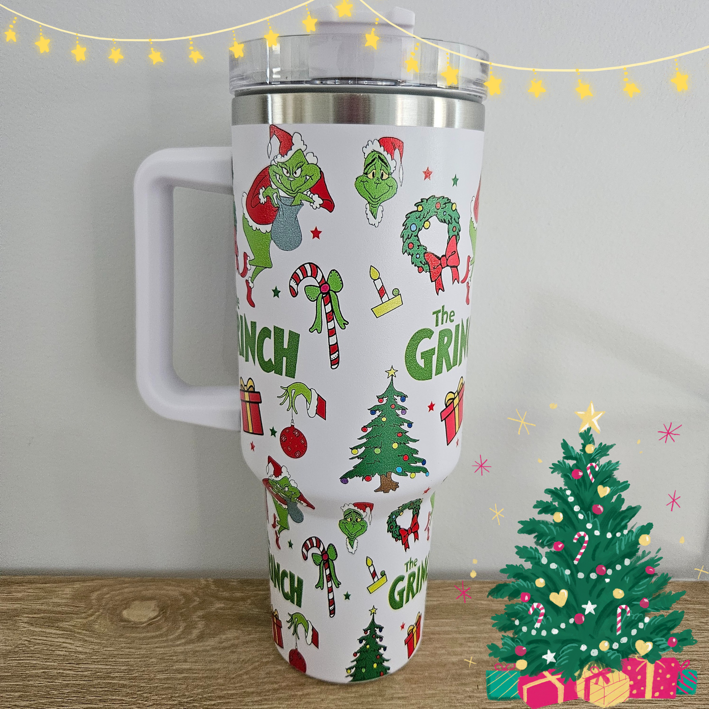 The Grinch (white) 40oz Tumbler