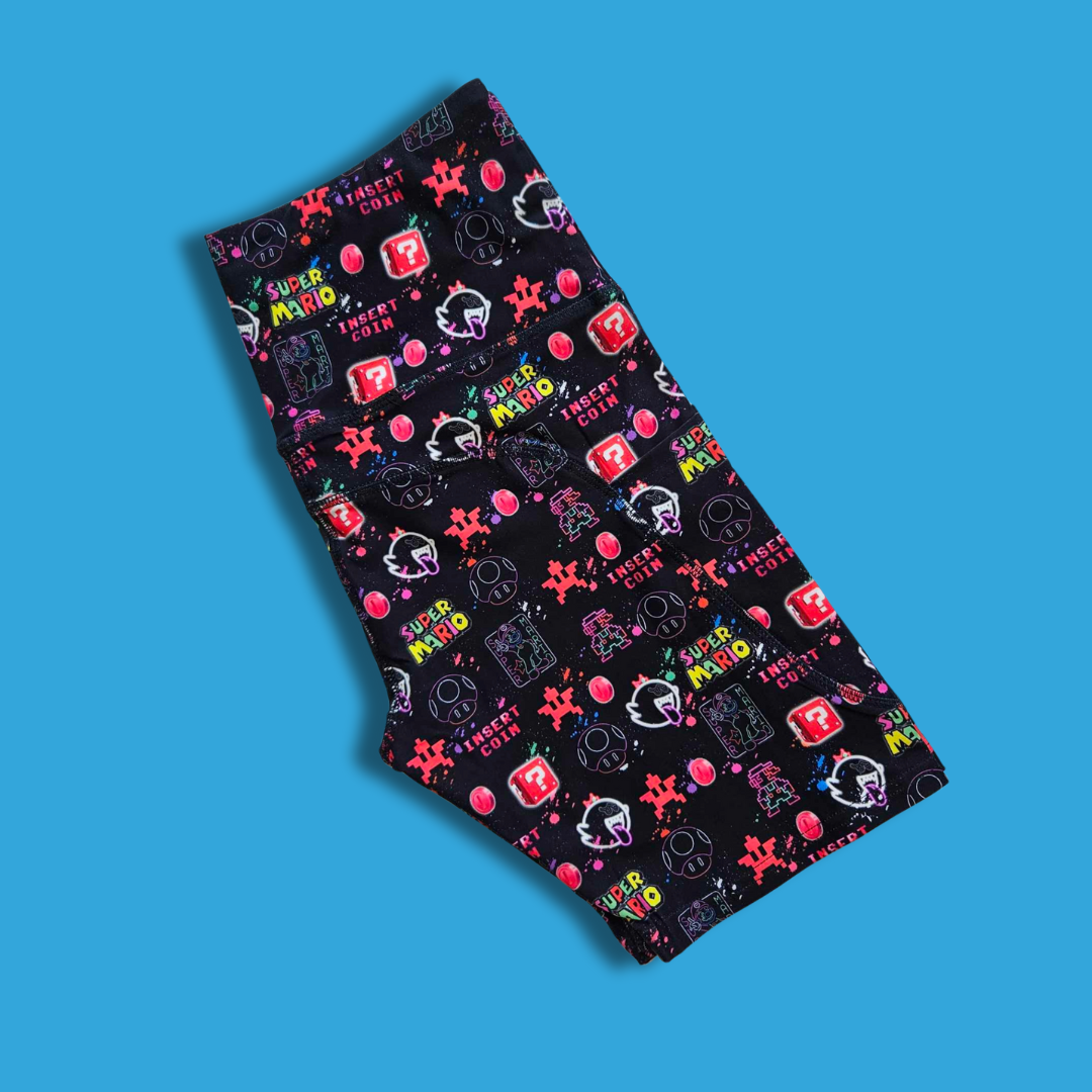 Neon Mario Bike Shorts