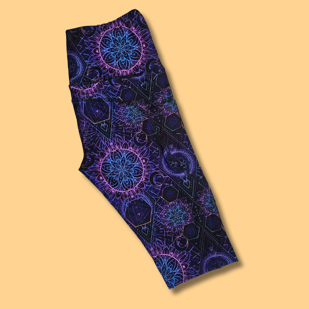 Purple Geographic Mandala Capris w/ Pockets