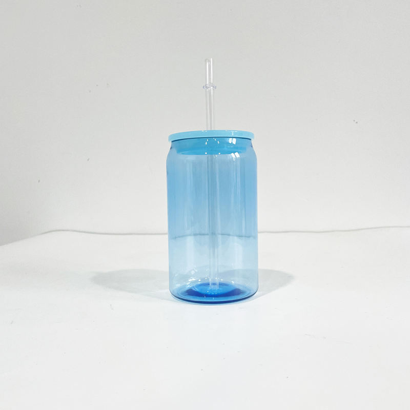 Coloured plastic can cup with matching lids - 16oz *IN STOCK*