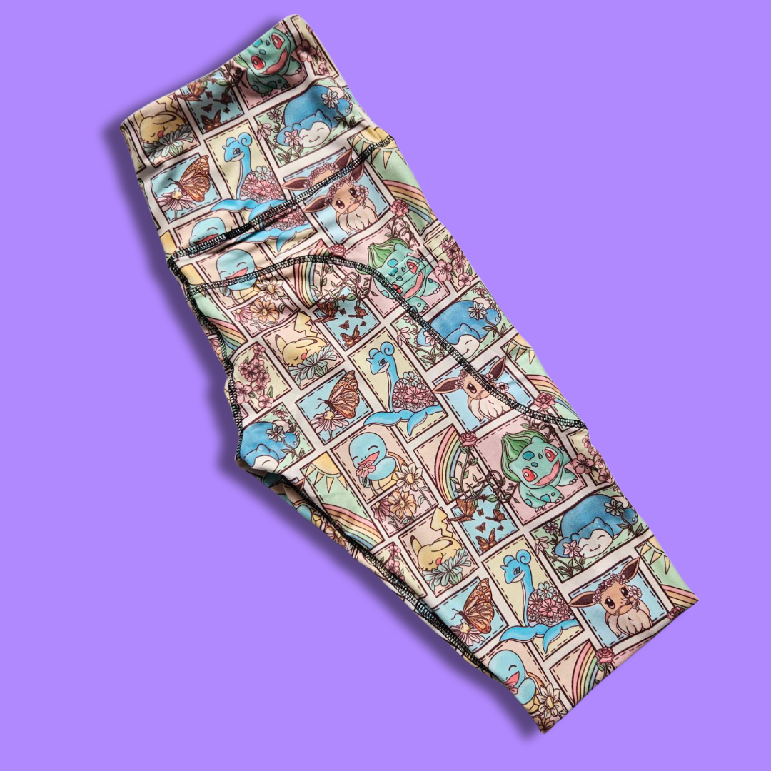 Floral Pokemon Capri Leggings