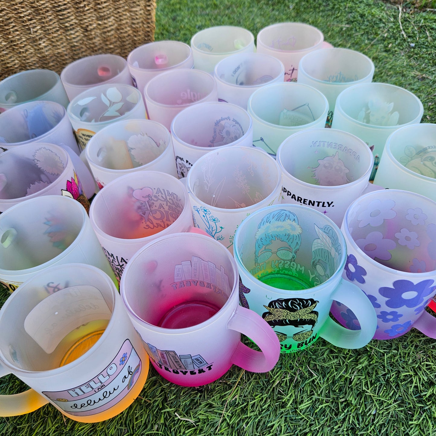 Ombre Coloured Glass Mugs - 11oz (325ml)