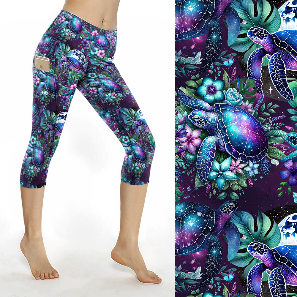 Moonlight Turtle Capri Leggings