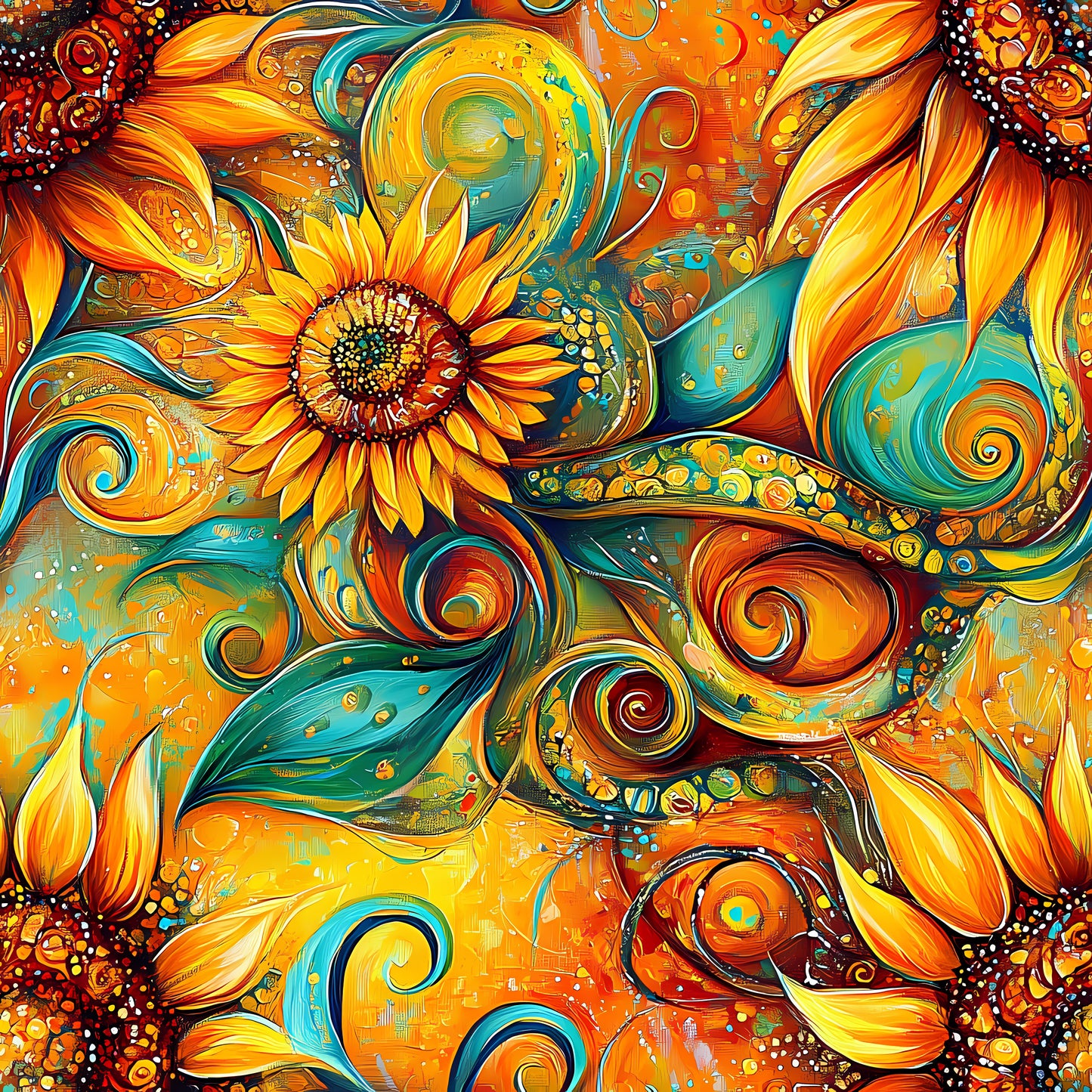 Painted Sunflowers Bike Shorts