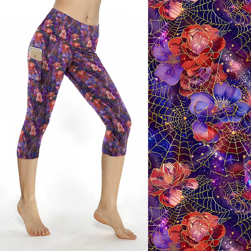 Flower Webs Capri Leggings