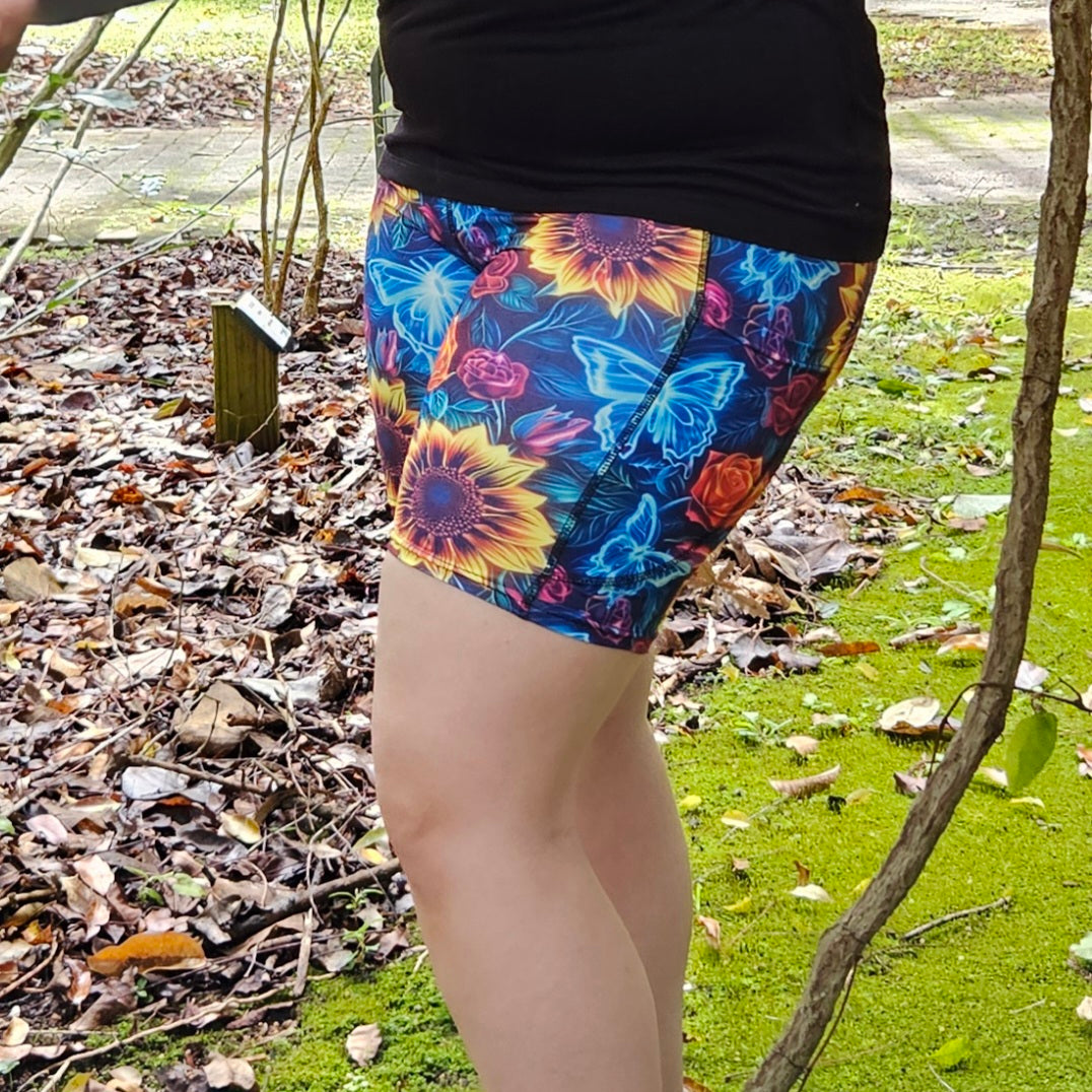 Neon Garden Bike Shorts