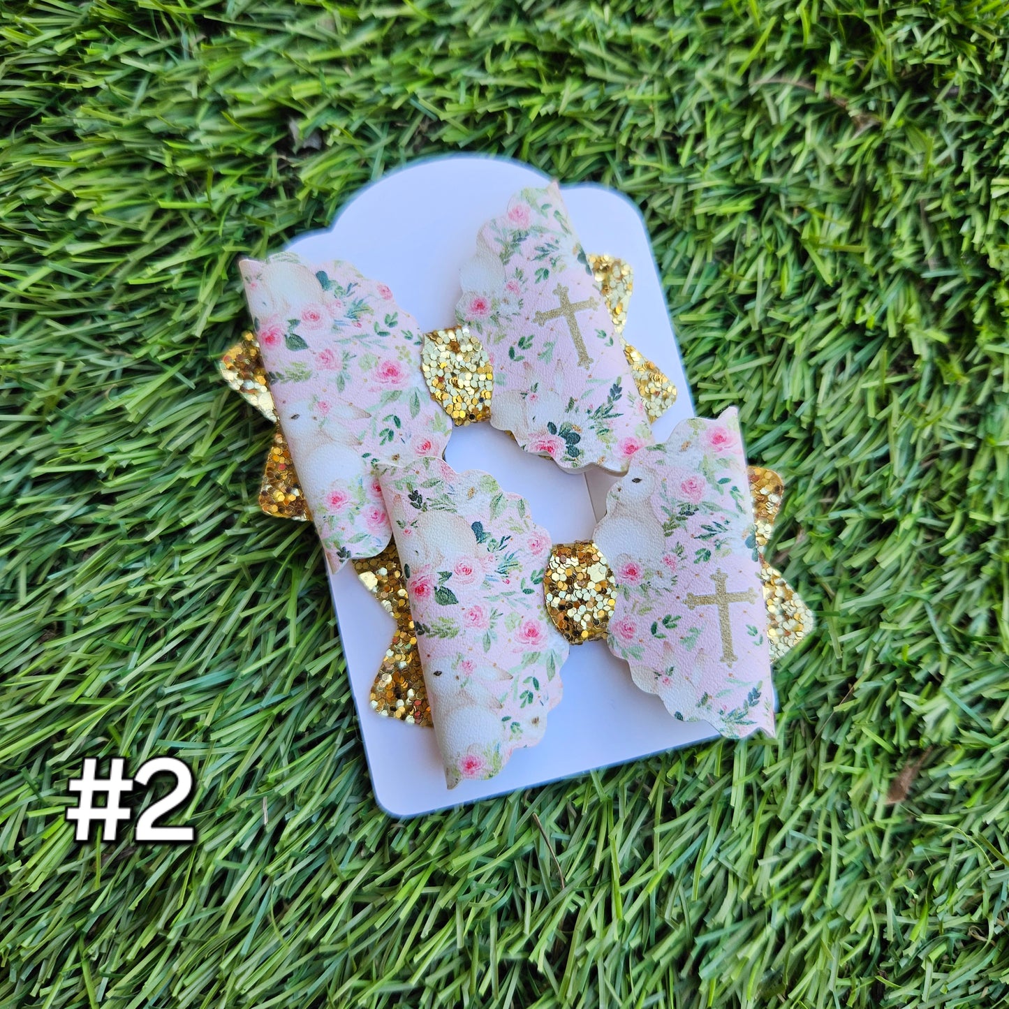 Easter Piggie Bow Hair Clips