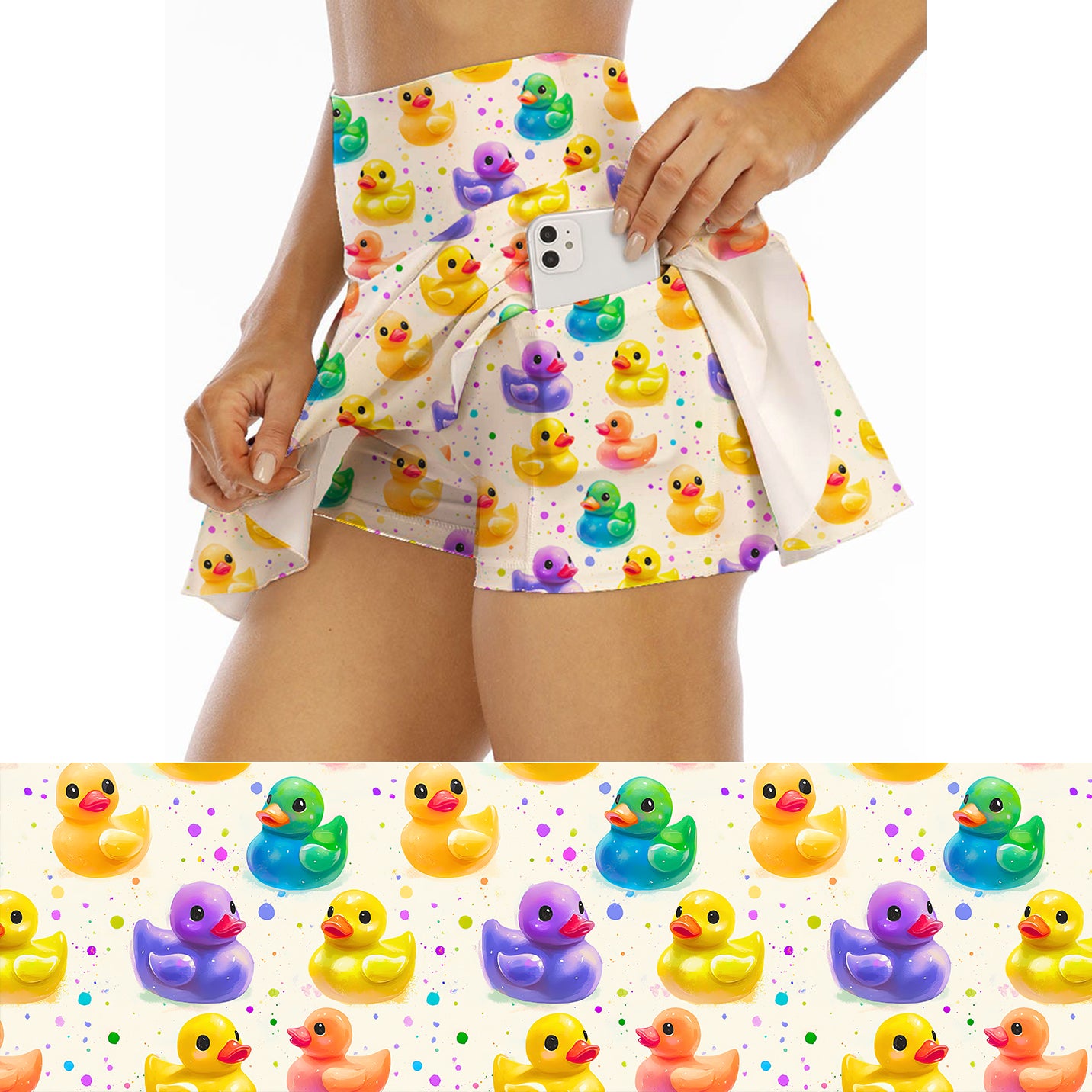 Rainbow Duckies Skort