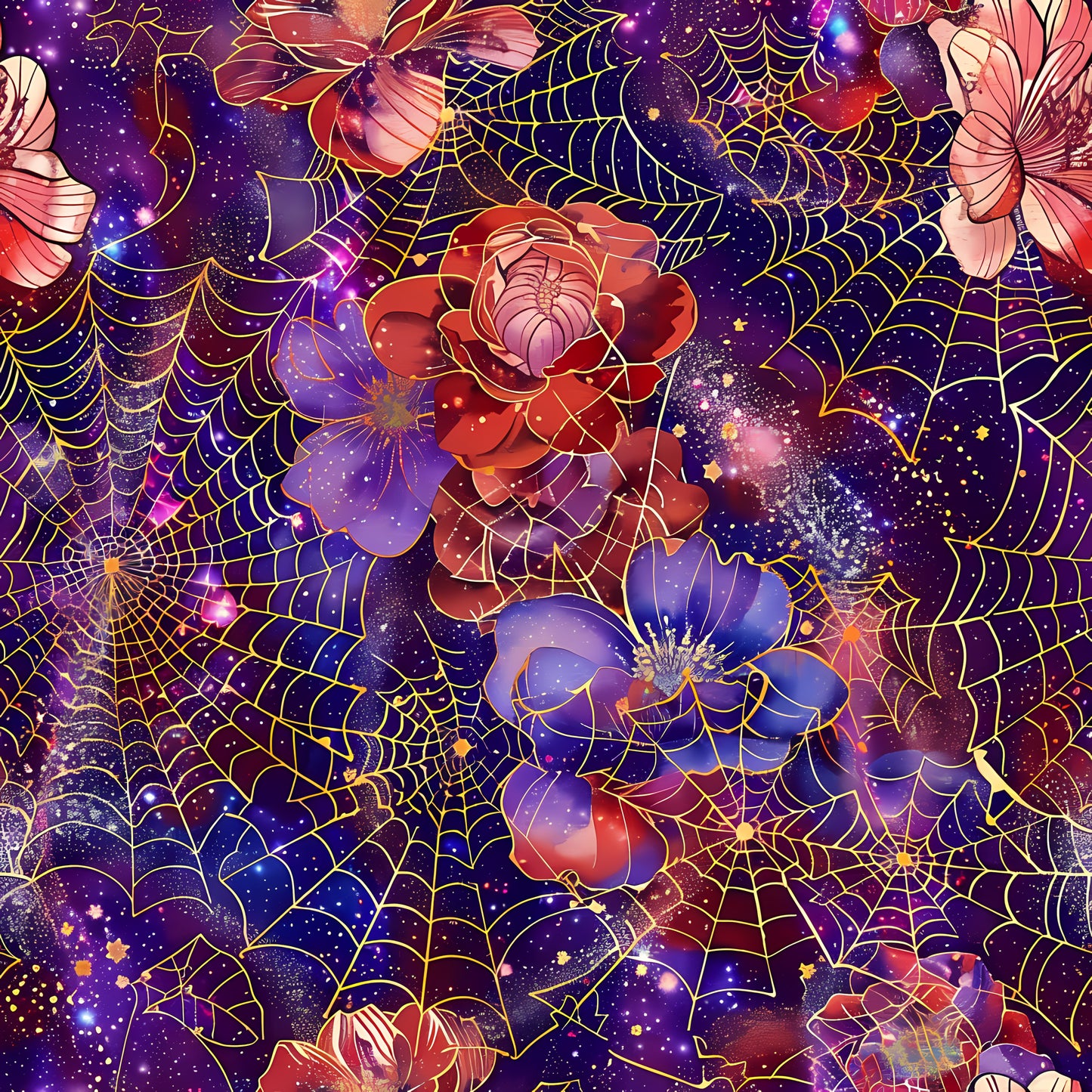 Flower Webs Capri Leggings