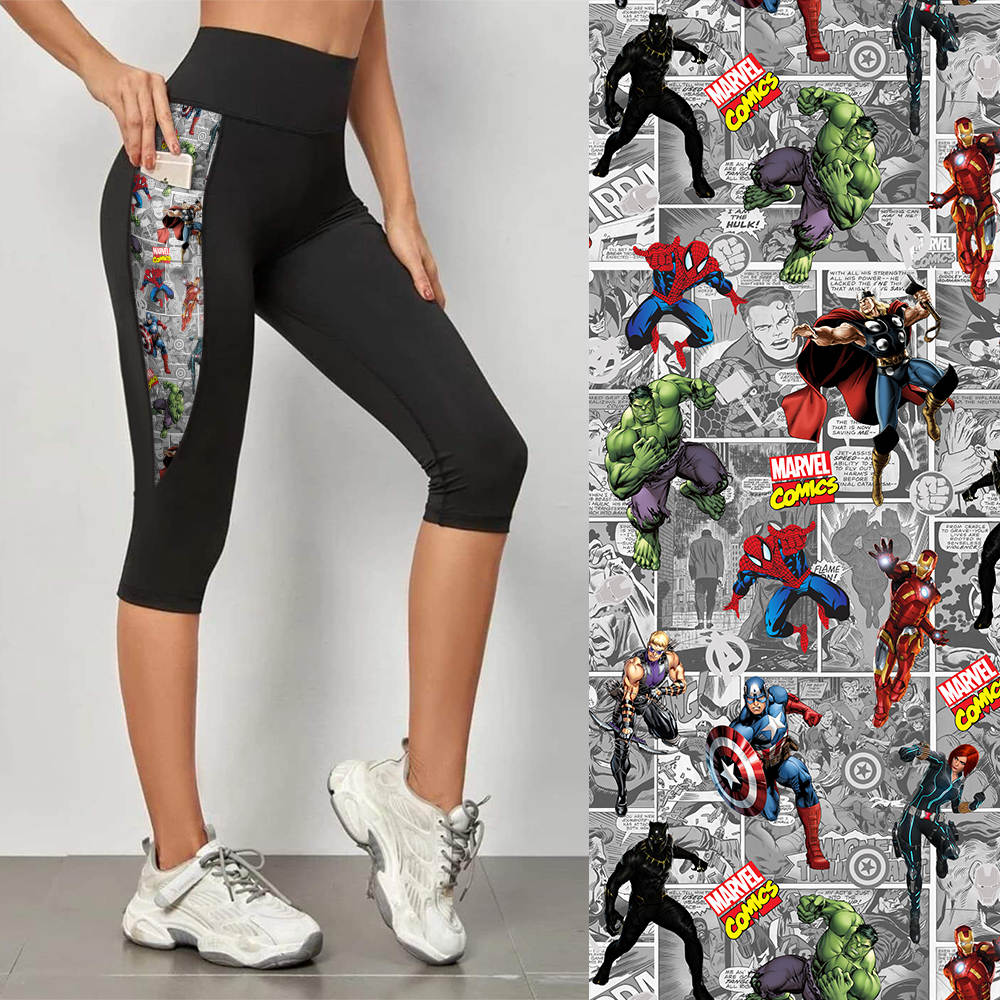 Black w/ Marvellous Pockets Capri Leggings