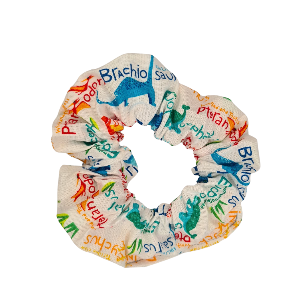 Rainbow Dinosaurs Scrunchie