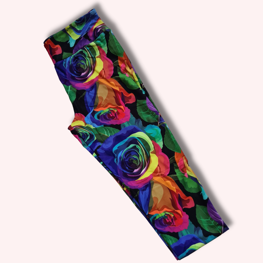 Rainbow Roses Full Length Yoga Band