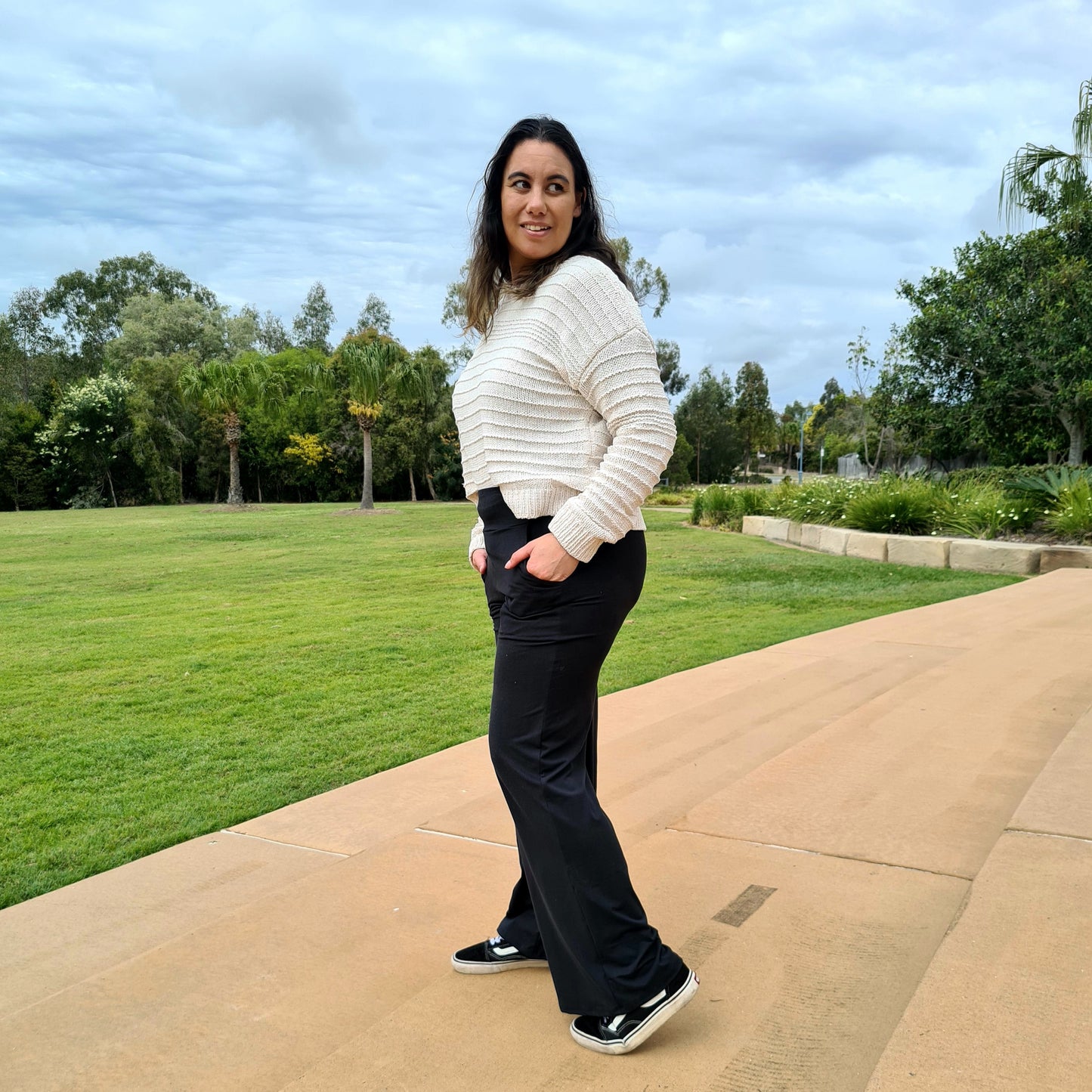 Black Lounge Pants (Yoga Band) w/ Pockets