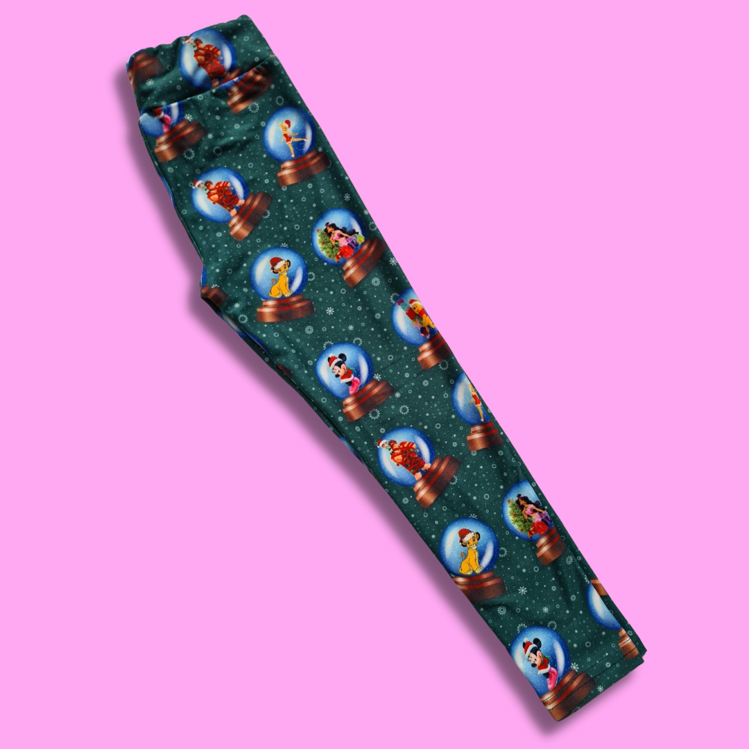 Snow Globe Characters Yoga Band Kids Leggings