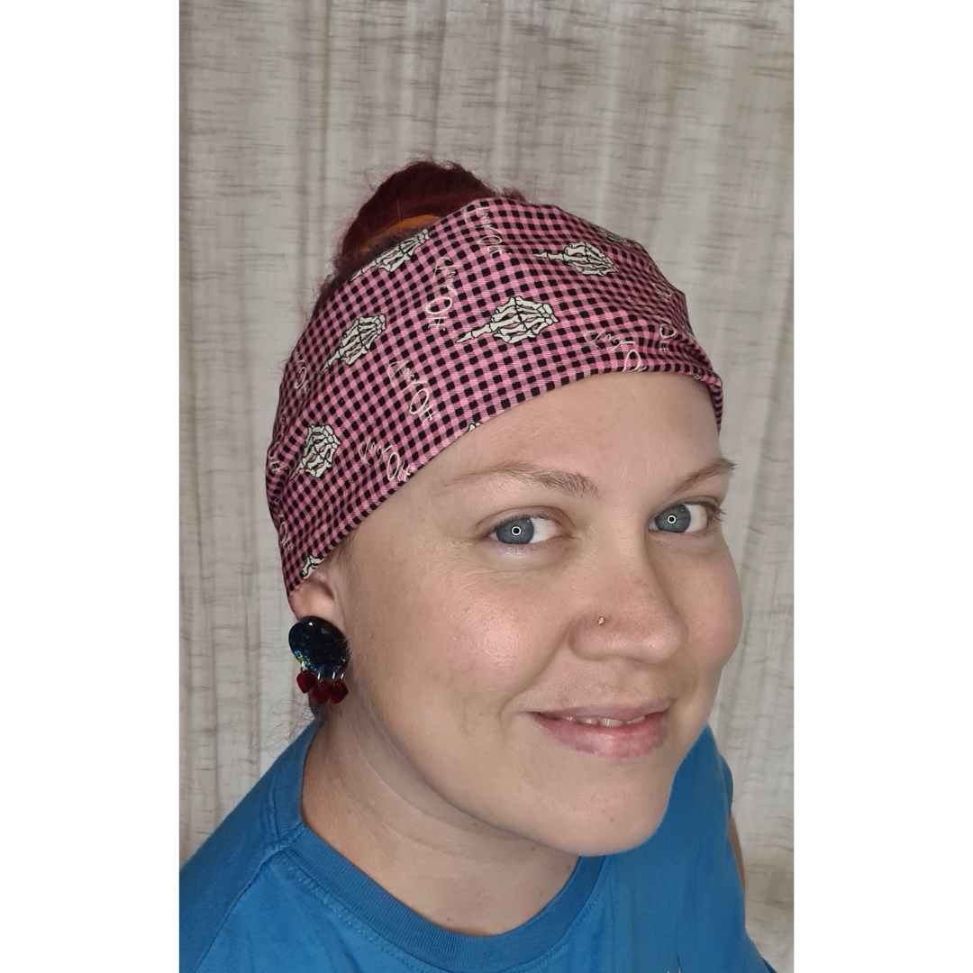 Pink Tartan F*ck Off Wire Headbands