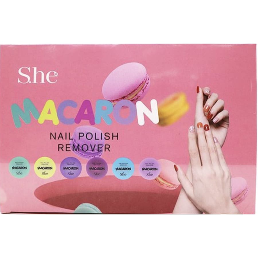 New! Makeup S.he Macaron Nail Polish Remover 6 Colours Bold