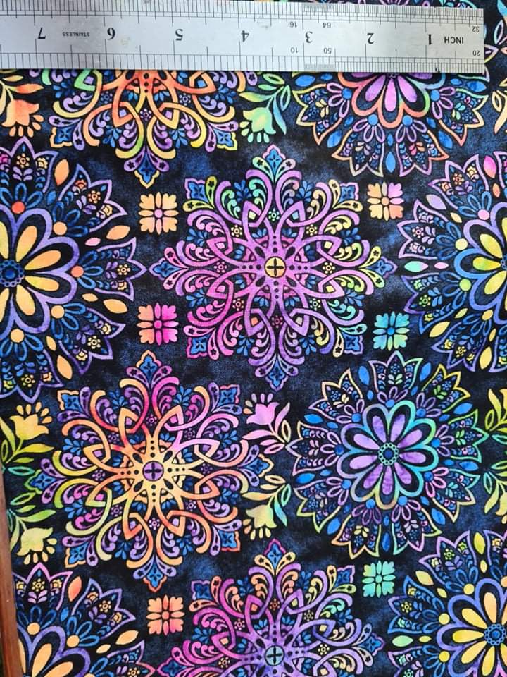Rainbow Mandala Garden Scrunchie