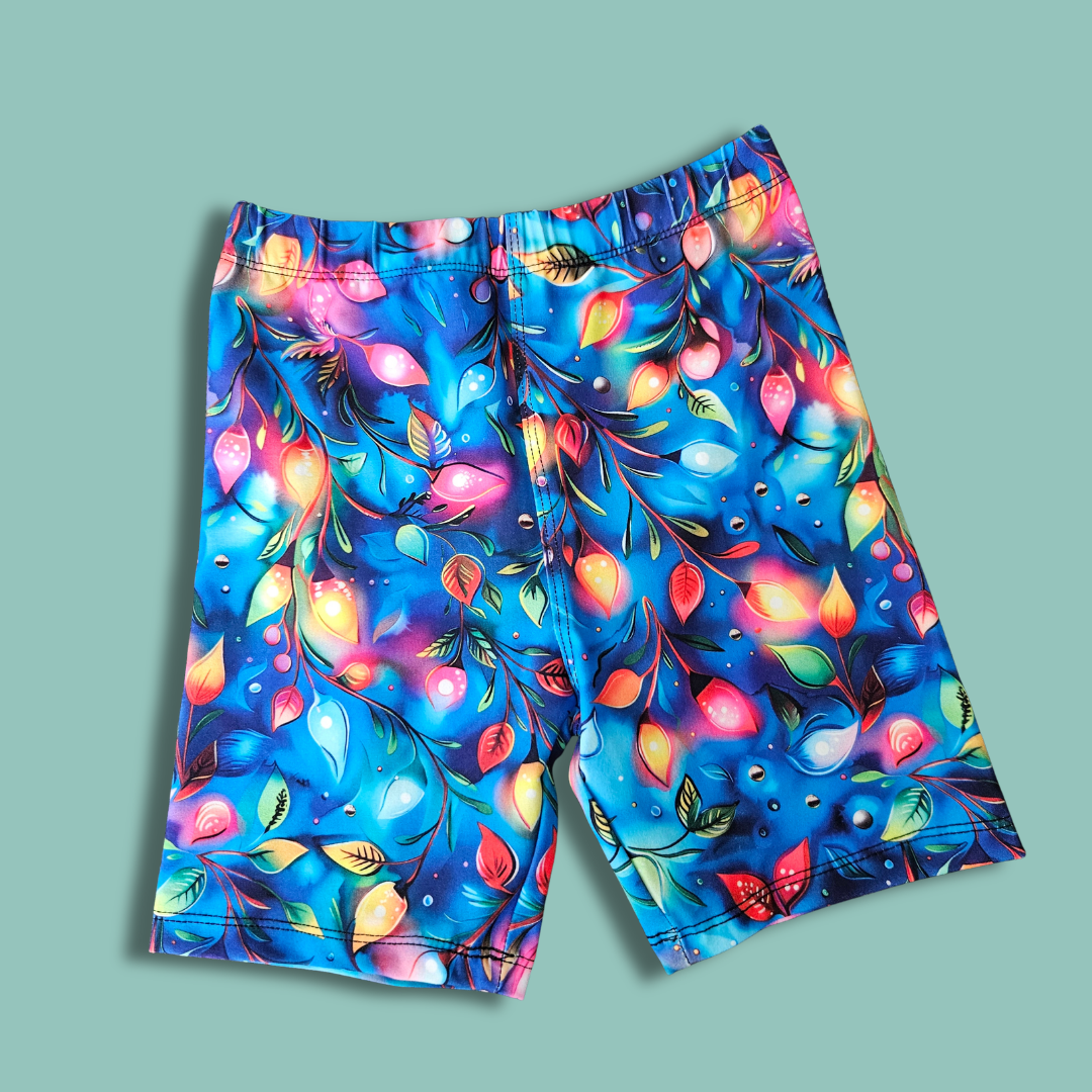 Tree Lights Kids Bike Shorts