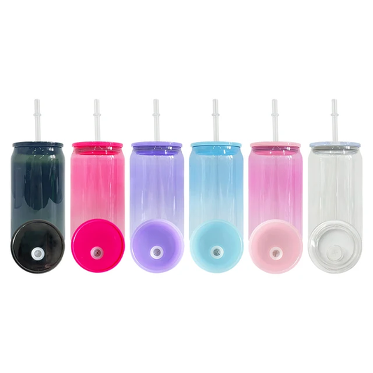 Coloured plastic can cup with matching lids - 16oz *IN STOCK*