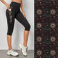 Black Leggings w/ Patterned Pockets - Sun & Moon