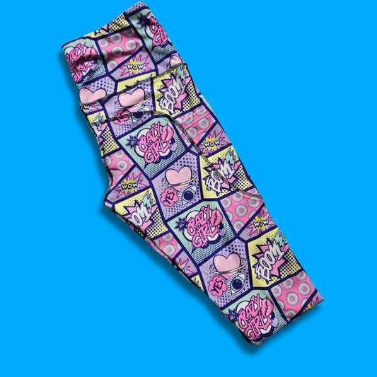 Comic Crazy Girl Capri Leggings