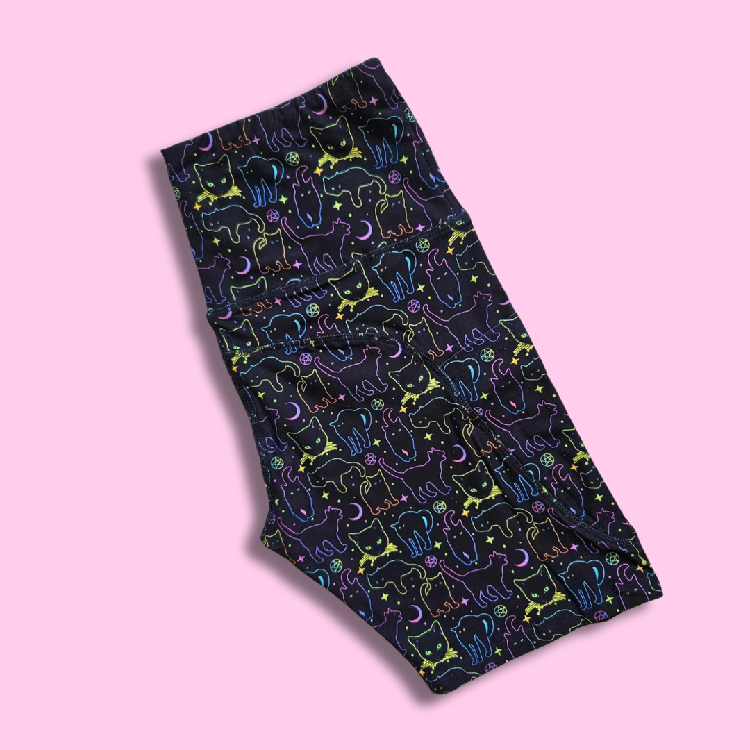 Neon Meow Meows Bike Shorts