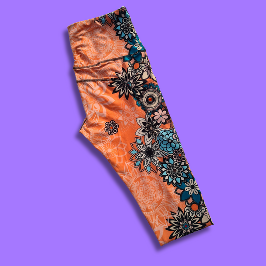 Orange Mandala Leggings