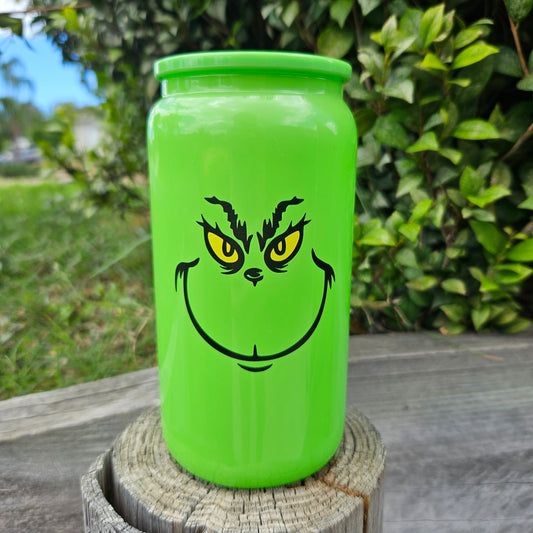 Grinch 16oz Glass Tumbler *IN STOCK*