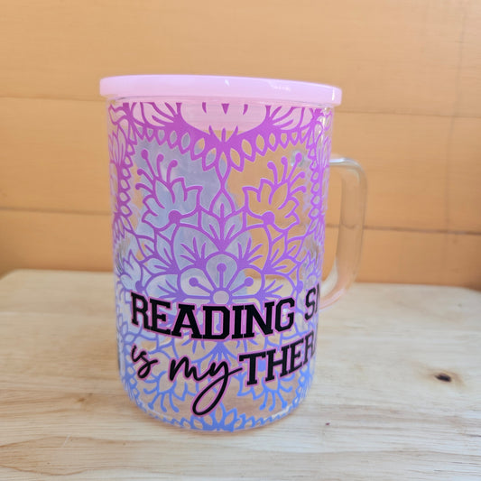 Reading Smut Pink Ombre Glass Mug - 16oz