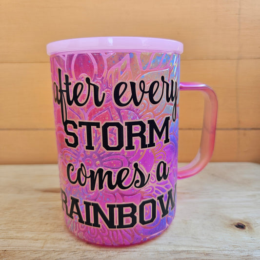 After Every Storm Pink Ombre Glass Mug - 16oz