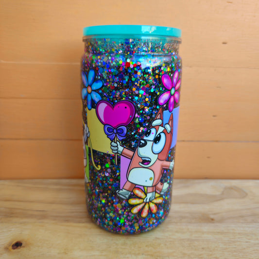 Bluey Hearts Snow Globe Tumbler - 16oz