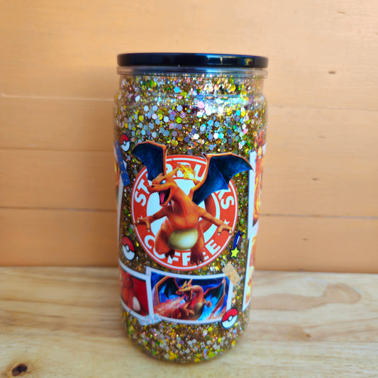 Fire P0kemon Snow Globe Tumbler - 16oz