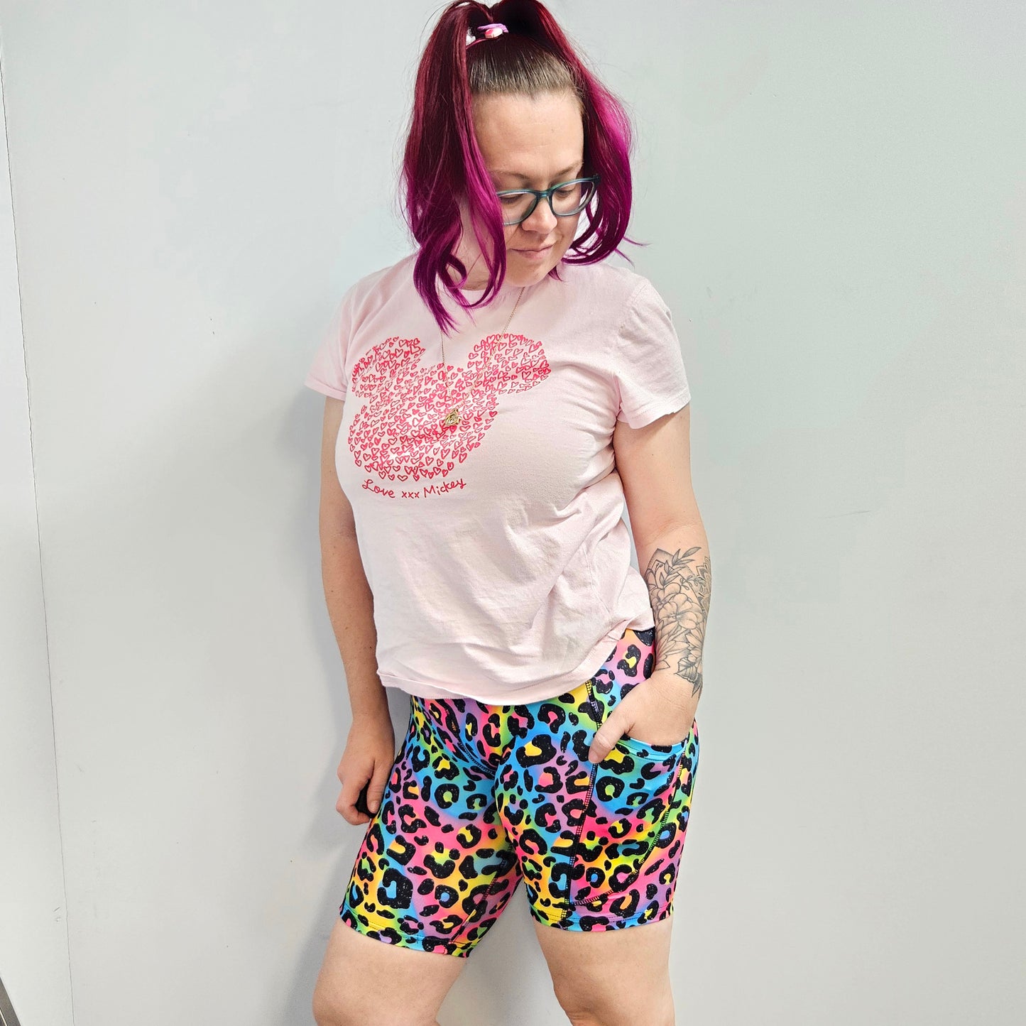 Bright, 80's, Cheetah Bike Shorts