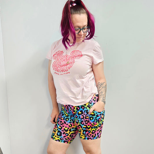 Bright, 80's, Cheetah Bike Shorts