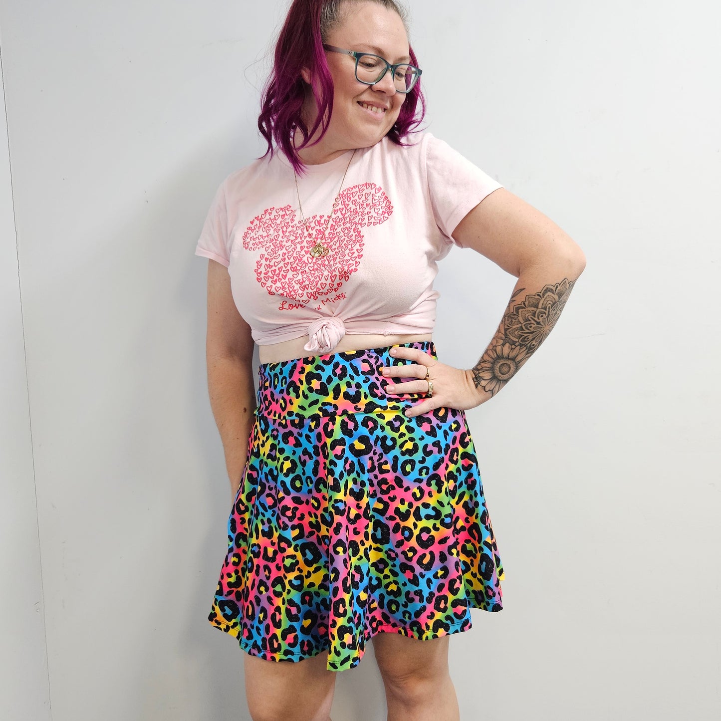 Bright, 80s, Cheetah Skort