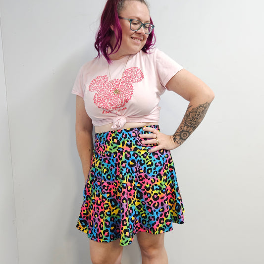 Bright, 80s, Cheetah Skort
