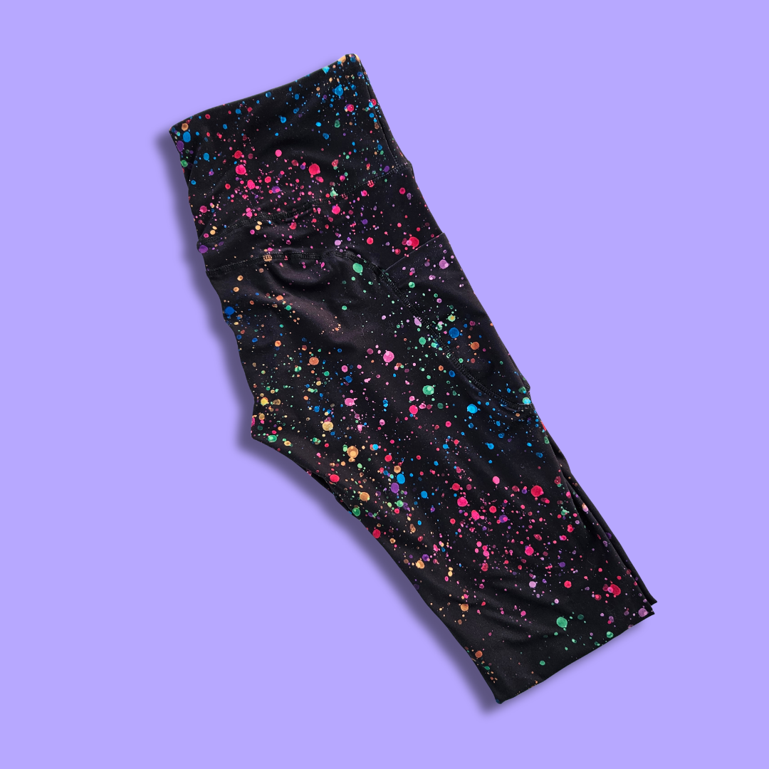 Paint Splatters Capri Leggings