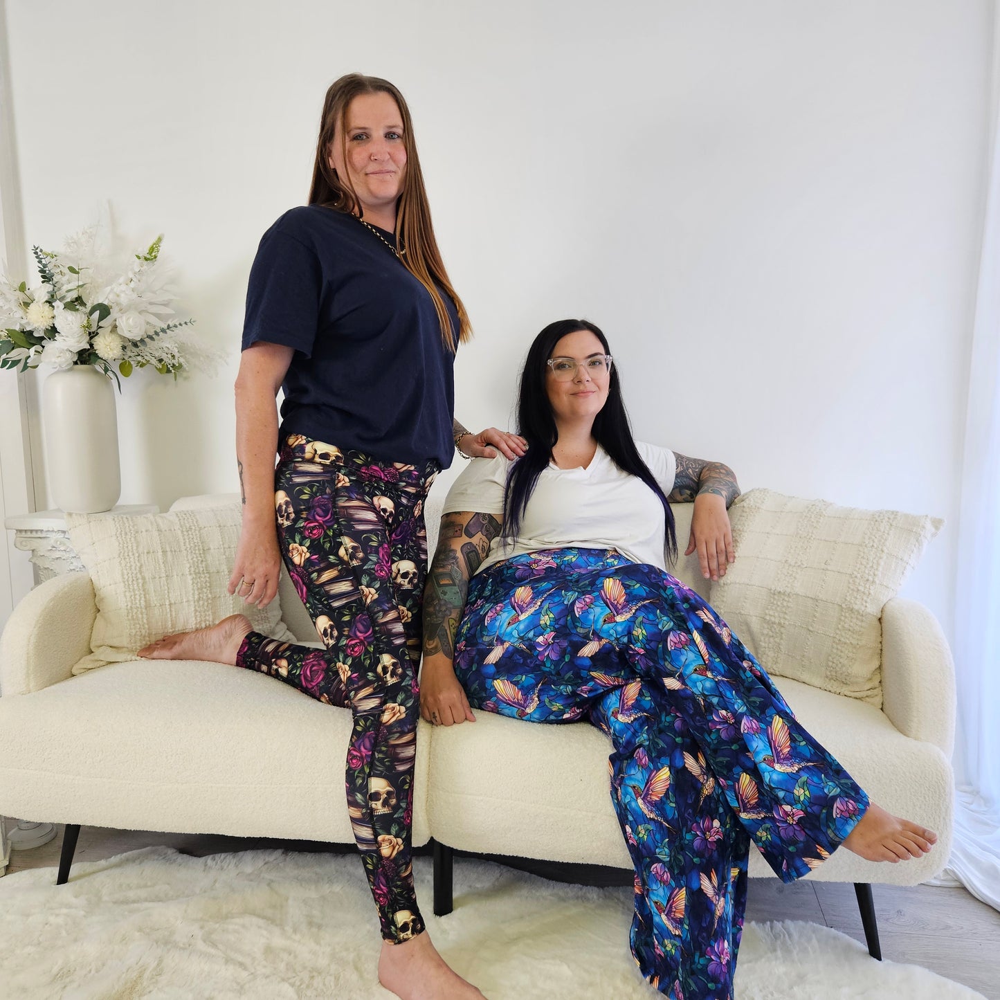 Stained Glass Hummingbirds Lounge Pants