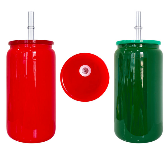 Solid Colour (Red & Green) Tumblers - 16oz **IN STOCK**