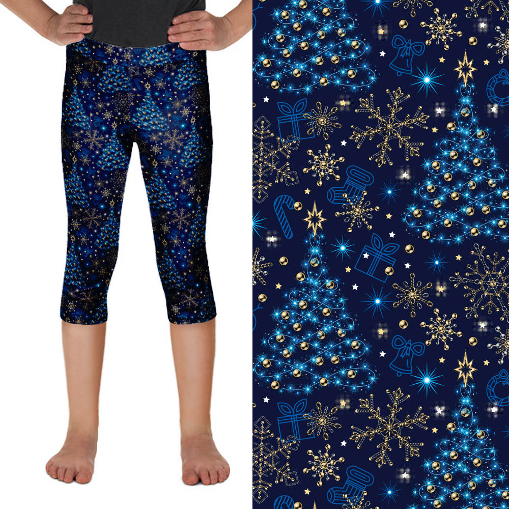Blue Neon Christmas Capri