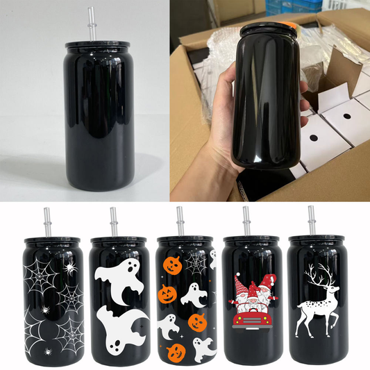 Black Glass Tumbler - 16oz ** IN STOCK **