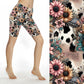 Floral Cow Print Bike Shorts