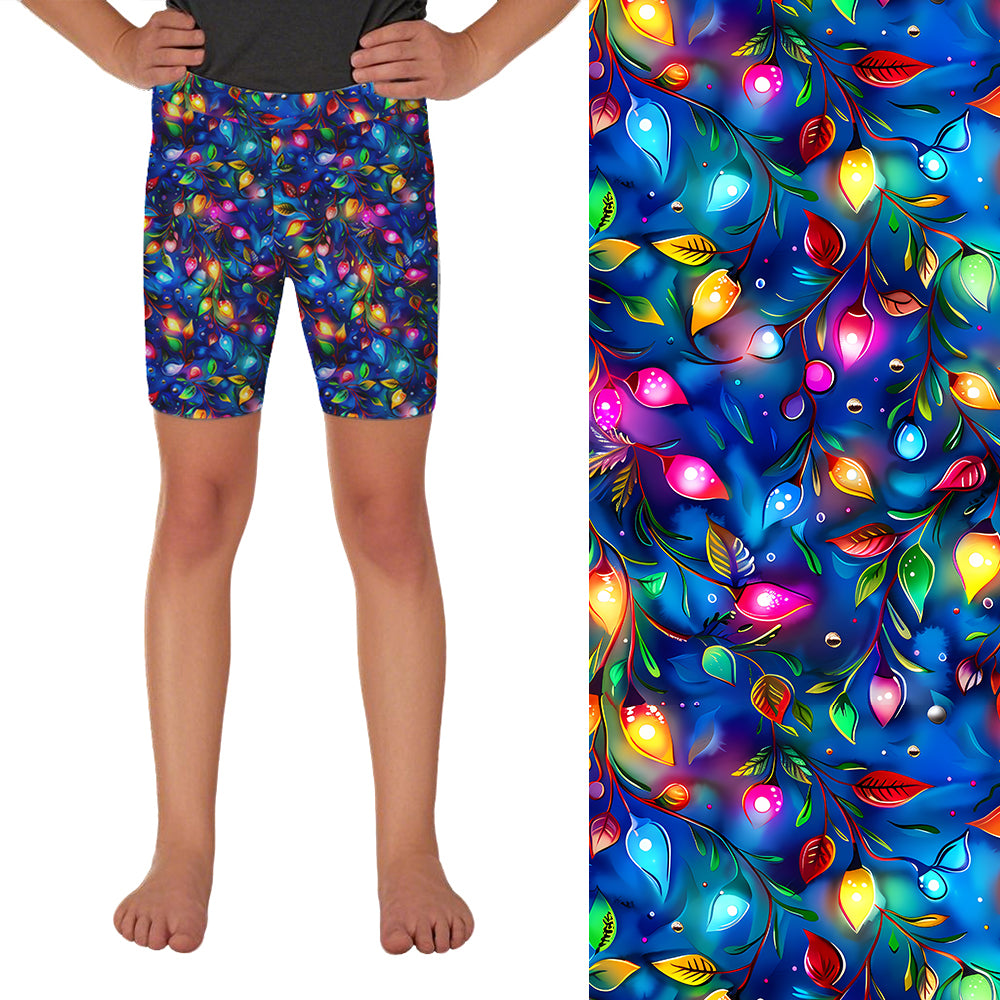 Tree Lights Kids Bike Shorts